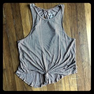 Burnt Orange and white striped tank top